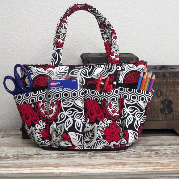 Hand Crafted Bingo/Tote Bag Floral Design 100% Cotton - Picture 3 of 4